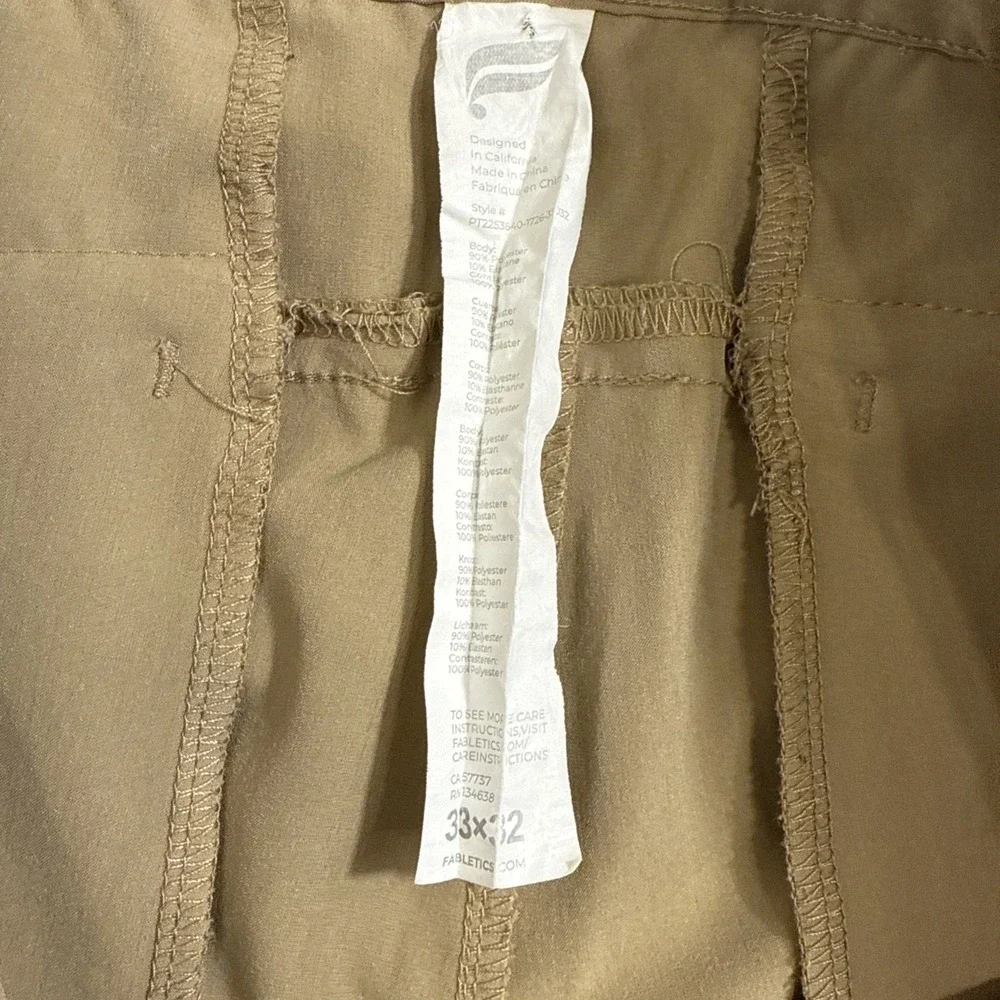 FootJoy Golf Pants TAN/BRN Performance Stretch Polyester Spandex MENS 33 X 32